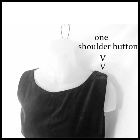 Black Velvet Dressy Shift, Dark Academia Vintage Jumper Dress Early 60s - Picture 5 of 16